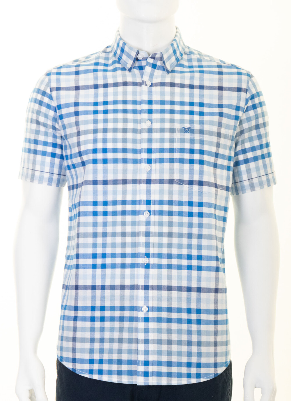 Male James Pringle Short Sleeve Shirt | Mid Blue | EWM | EWM