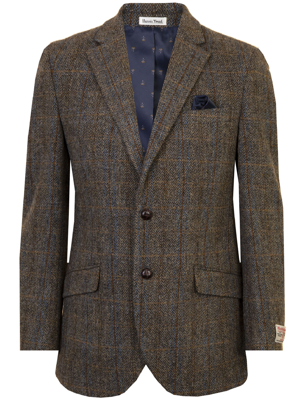 Male Harris Tweed Harris Tweed Bute Jacket | Mid Brown | EWM | EWM