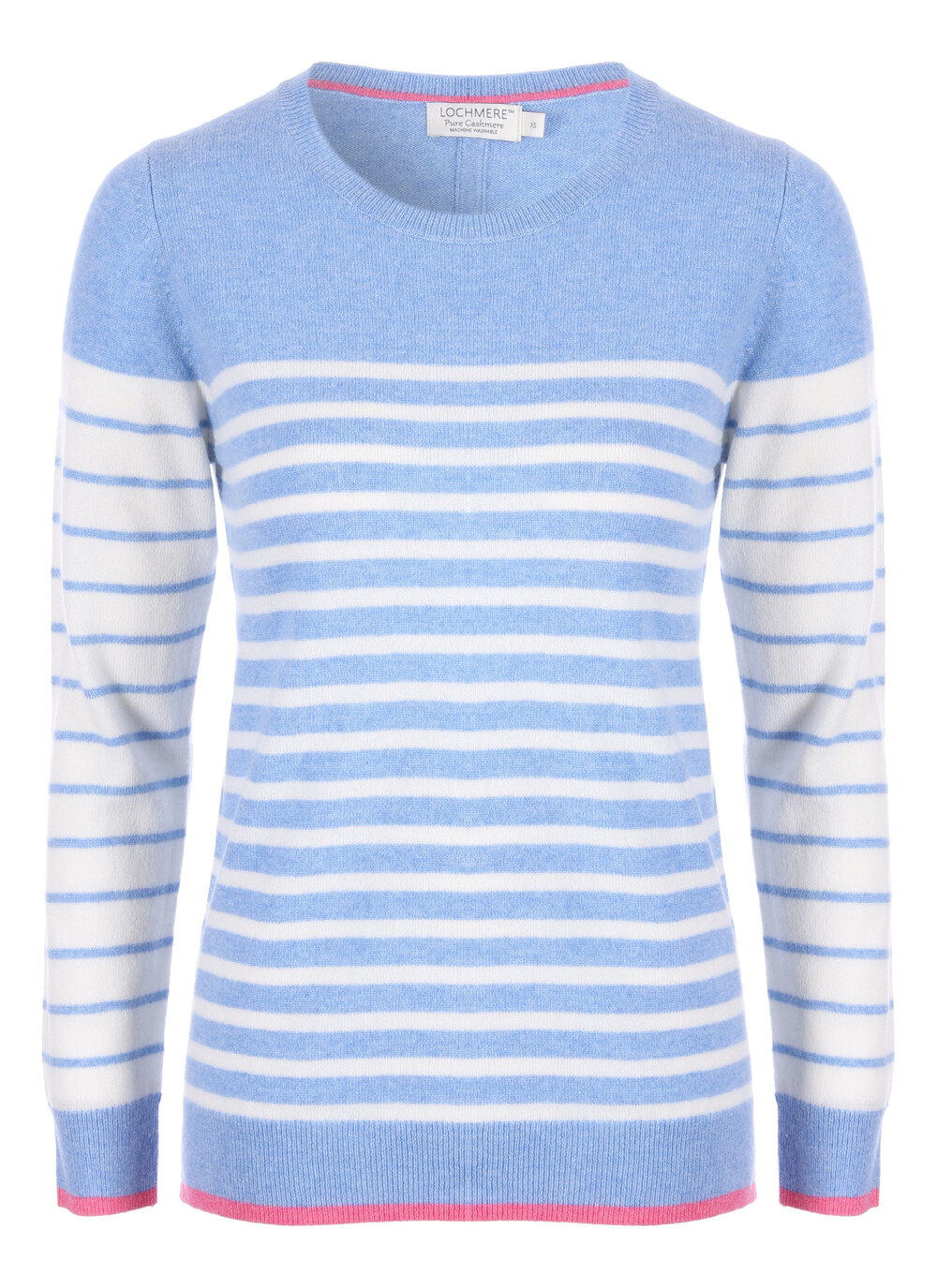 Female Lochmere Cashmere V Neck Jumper | Bright Blue | EWM | The ...