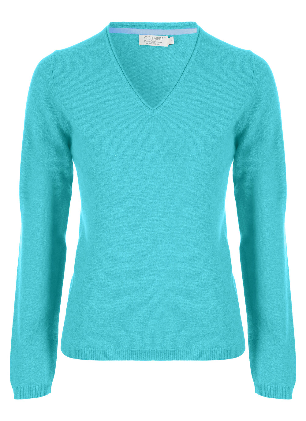 Female Lochmere Cashmere V Neck Jumper | Dark Aqua | EWM | EWM