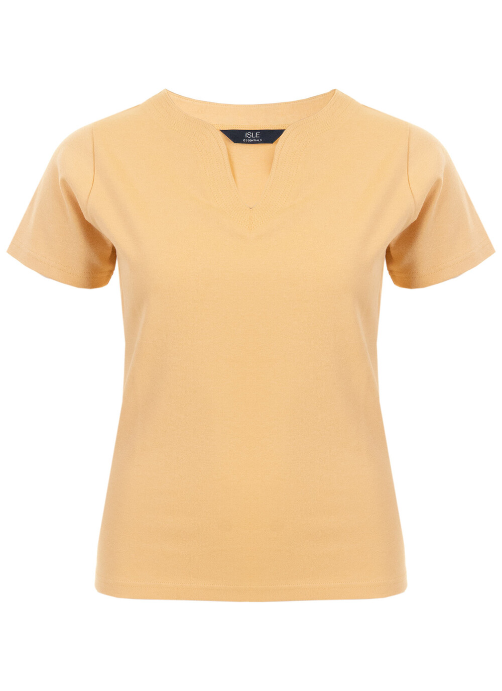 Isle Female Yellow Notch Neck T Shirt | EWM | EWM